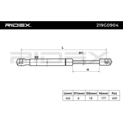 dujinė spyruoklė, bagažinė
RIDEX 219G0904,