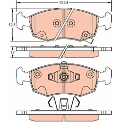 stabdžių trinkelių rinkinys, diskinis stabdys
                                TRW                                         