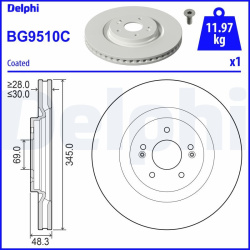 stabdžių diskas (1vnt)
                                DELPHI                                                BG9510C, Nenur