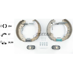 stabdžių trinkelių komplektas Shoe Kit Pro
                                TEXTAR                                84047901,