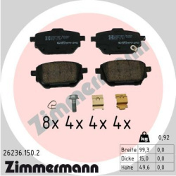 stabdžių trinkelių rinkinys, diskinis stabdys
                                ZIMMERMANN                                  