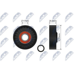 įtempiklio skriemulys, V formos rumbuotas diržas
                                NTY                                       