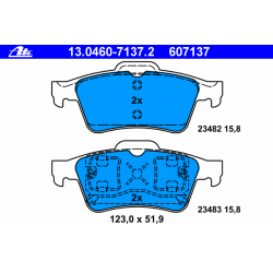 stabdžių trinkelių rinkinys, diskinis stabdys
                                ATE                                         