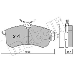 stabdžių trinkelių rinkinys, diskinis stabdys
                                METELLI                                     