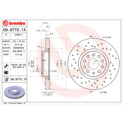 stabdžių diskas (1vnt) XTRA LINE - Xtra
                                BREMBO                                09.9772.1X, B