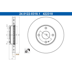 stabdžių diskas (1vnt)
                                ATE                                                24.0122-0318.1, A