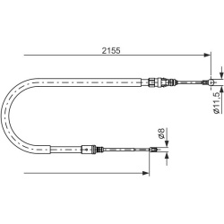 trosas, stovėjimo stabdys
                                BOSCH                                                1987477994, B