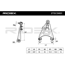pakabos svirtis
                                RIDEX                                                273C0851, Nenurodytas ga