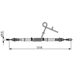 trosas, stovėjimo stabdys
                                BOSCH                                                1987482559, B