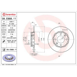stabdžių diskas (1vnt) PRIME LINE - UV Coated
                                BREMBO                                       