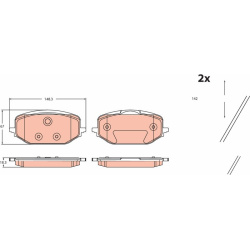 stabdžių trinkelių rinkinys, diskinis stabdys
                                TRW                                         
