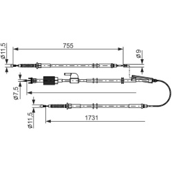 trosas, stovėjimo stabdys
                                BOSCH                                                1987482804, B