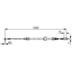 trosas, stovėjimo stabdys
                                BOSCH                                                1987477854, B