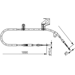 trosas, stovėjimo stabdys
                                BOSCH                                                1987477804, B