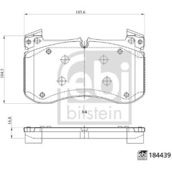 stabdžių trinkelių rinkinys, diskinis stabdys
                                FEBI BILSTEIN                               