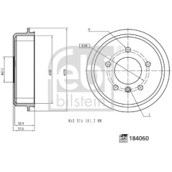 stabdžių būgnas
                                FEBI BILSTEIN                                                184060, FEBI 