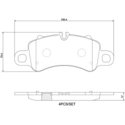 stabdžių trinkelių rinkinys, diskinis stabdys PRIME LINE
                                BREMBO                           