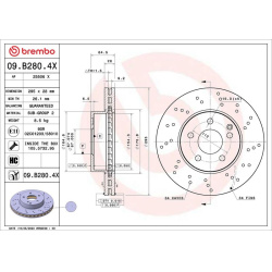 stabdžių diskas (1vnt) XTRA LINE - Xtra
                                BREMBO                                             