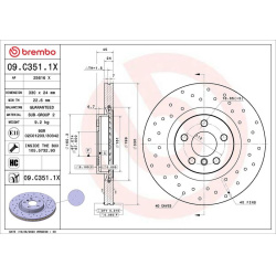stabdžių diskas (1vnt) XTRA LINE - Xtra
                                BREMBO                                             