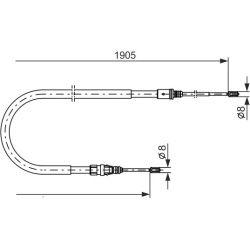 trosas, stovėjimo stabdys
                                BOSCH                                1987477237, BOSCH, 1987477237
