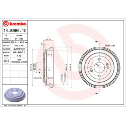 stabdžių būgnas ESSENTIAL LINE
                                BREMBO                                                14.B9