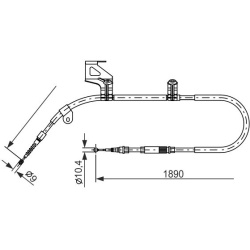 trosas, stovėjimo stabdys
                                BOSCH                                                1987477803, B