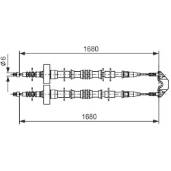 trosas, stovėjimo stabdys
                                BOSCH                                                1987477528, B