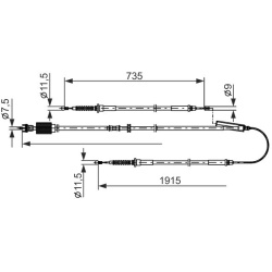 trosas, stovėjimo stabdys
                                BOSCH                                                1987482801, B