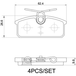 stabdžių trinkelių rinkinys, diskinis stabdys PRIME LINE
                                BREMBO                           