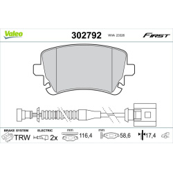 stabdžių trinkelių rinkinys, diskinis stabdys ESSENTIAL
VALEO