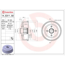 stabdžių būgnas ESSENTIAL LINE - With Bearing Kit
                                BREMBO                                  