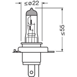 Osram lemputės H4 60/55W +150% 12V P43T
                                OSRAM                                64193NL-2HB, OS