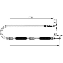 trosas, stovėjimo stabdys
                                BOSCH                                                1987482587, B