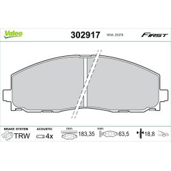stabdžių trinkelių rinkinys, diskinis stabdys ESSENTIAL
VALEO
