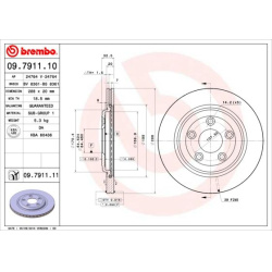 stabdžių diskas (1vnt) PRIME LINE
                                BREMBO                                09.7911.10, BREMBO,