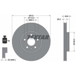 stabdžių diskas (1vnt) PRO
                                TEXTAR                                                92343203, 