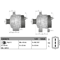 kintamosios srovės generatorius
                                DENSO                                DAN674, DENSO, DAN674, 