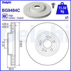 stabdžių diskas (1vnt)
                                DELPHI                                                BG9484C, Nenur