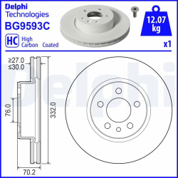 stabdžių diskas (1vnt)
                                DELPHI                                                BG9593C, Nenur