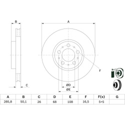 stabdžių diskas (1vnt)
                                BOSCH                                0986479210, BOSCH, 0986479210, 
