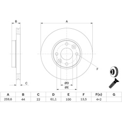 stabdžių diskas (1vnt)
                                BOSCH                                0986479B73, BOSCH, 0986479B73, 