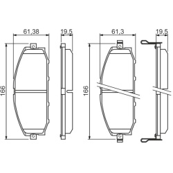 stabdžių trinkelių rinkinys, diskinis stabdys
                                BOSCH                                0986494