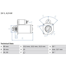 Starteris
                                BOSCH                                0986020070, BOSCH, 0986020070, auto detalė