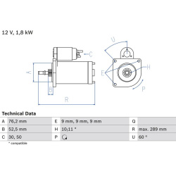 Starteris
BOSCH 0986016190, BOSCH, 0986016190, auto detalė