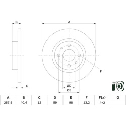 stabdžių diskas (1vnt)
                                BOSCH                                0 986 479 E65, BOSCH, 0986479E6