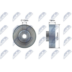 įtempiklio skriemulys, V formos rumbuotas diržas
                                NTY                                       