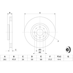 stabdžių diskas (1vnt)
                                BOSCH                                0986479B52, BOSCH, 0986479B52, 