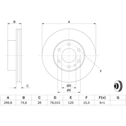 stabdžių diskas (1vnt)
                                BOSCH                                0986479641, BOSCH, 0986479641, 