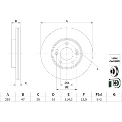 stabdžių diskas (1vnt)
                                BOSCH                                0 986 479 G24, BOSCH, 0 986 479