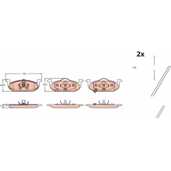 stabdžių trinkelių rinkinys, diskinis stabdys
                                TRW                                         
